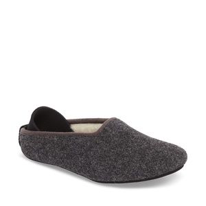 MAHABIS Classic Wool Lined Slippers Dark Grey